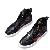 Men's Skull Design Ankle Sneakers Boots