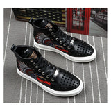 Men's Skull Design Ankle Sneakers Boots