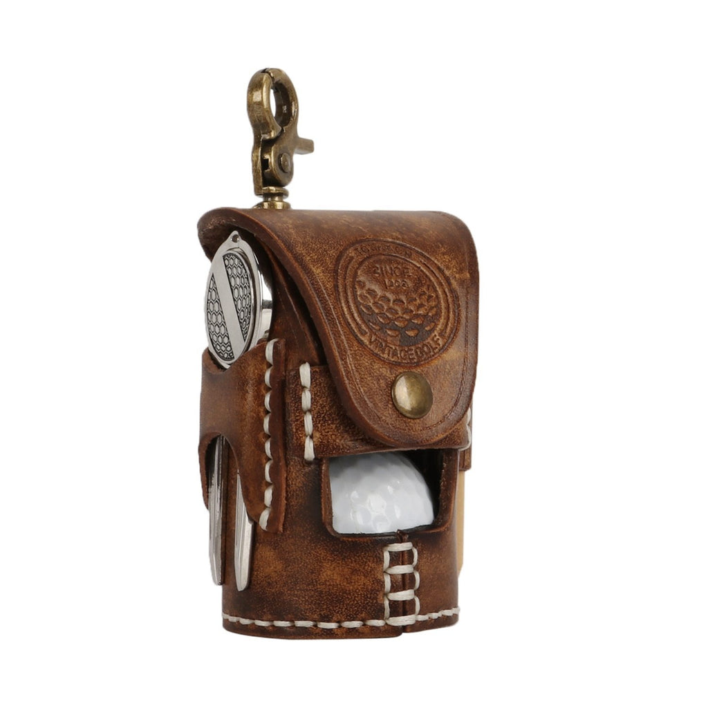 Quality Golf/ Tee/ Divot Tool Holder-Vegetable Leather Belt Pouch
