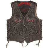 Motorcycle Leather Vest 100% Genuine Cowhide  Waistcoat