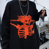 Gothic Punk  Jacquard Knitted Skull Jumper