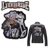Skull Biker Patch  Large Iron On Skull Patches