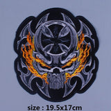 Skull Biker Patch  Large Iron On Skull Patches