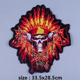 Skull Biker Patch  Large Iron On Skull Patches