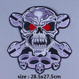 Skull Biker Patch  Large Iron On Skull Patches