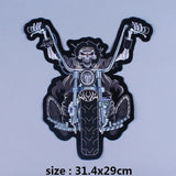 Skull Biker Patch  Large Iron On Skull Patches