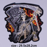 Skull Biker Patch  Large Iron On Skull Patches