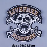 Skull Biker Patch  Large Iron On Skull Patches