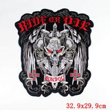 Skull Biker Patch  Large Iron On Skull Patches