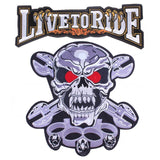 Skull Biker Patch  Large Iron On Skull Patches