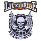 Skull Biker Patch  Large Iron On Skull Patches