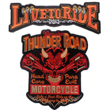Skull Biker Patch  Large Iron On Skull Patches