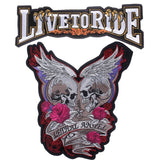 Skull Biker Patch  Large Iron On Skull Patches