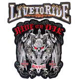 Skull Biker Patch  Large Iron On Skull Patches