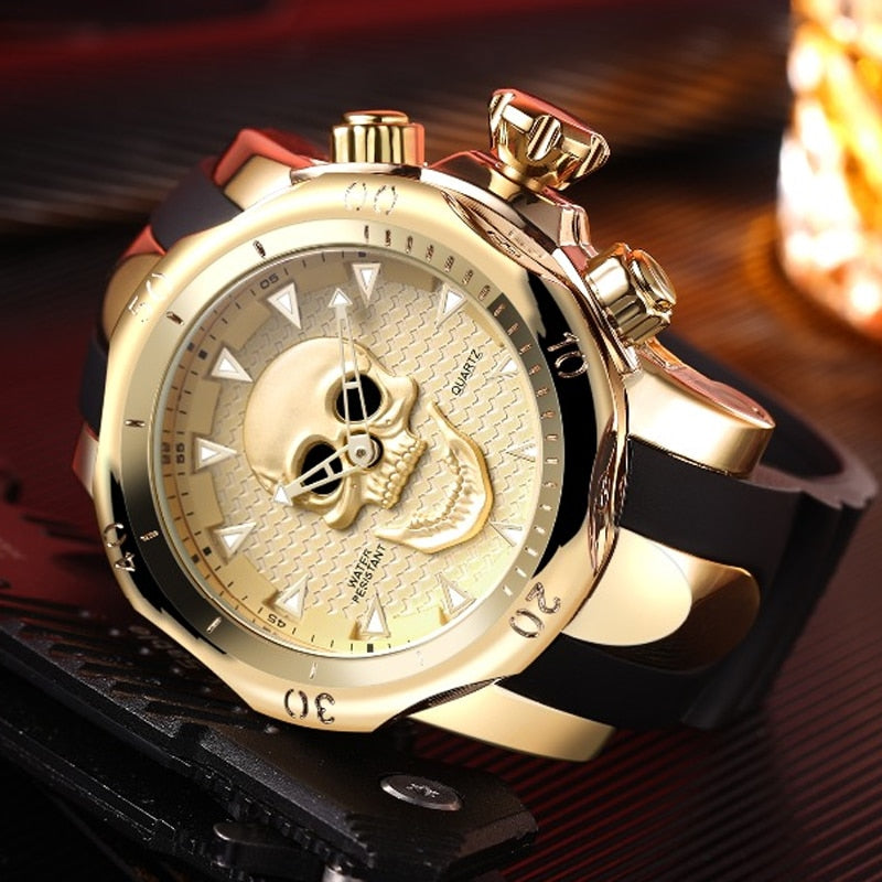 Men's Skull 3d Ghost Large Cool Dial Watches Colorful Laser - Temu