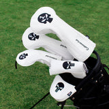 Craftsman Golf Headcover Sets for Woods Driver Fairway Utility Hybrid With Number Tag Skull Emblem PU Leather