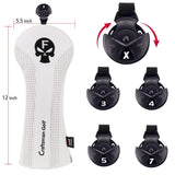 Craftsman Golf Headcover Sets for Woods Driver Fairway Utility Hybrid With Number Tag Skull Emblem PU Leather