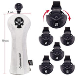 Craftsman Golf Headcover Sets for Woods Driver Fairway Utility Hybrid With Number Tag Skull Emblem PU Leather