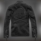 Skull Design Unique Motorcycle Leather Jacket M-5XL