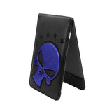 Craftsman Blue/Red Skull Leather Golf Scorecard / Yardage Book Holder Cover 6.3"x 4"