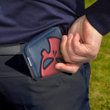 Craftsman Blue/Red Skull Leather Golf Scorecard / Yardage Book Holder Cover 6.3"x 4"