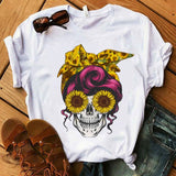 Skull T-shirt Leopard Bandana