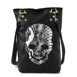 Skull Face PU Leather Ladies Tote