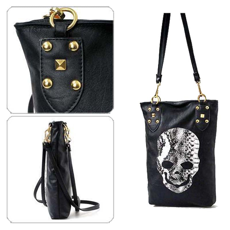 Skull Face PU Leather Ladies Tote