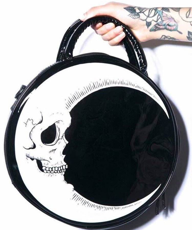 Moon Skull Circular Design Women Shoulder Bag