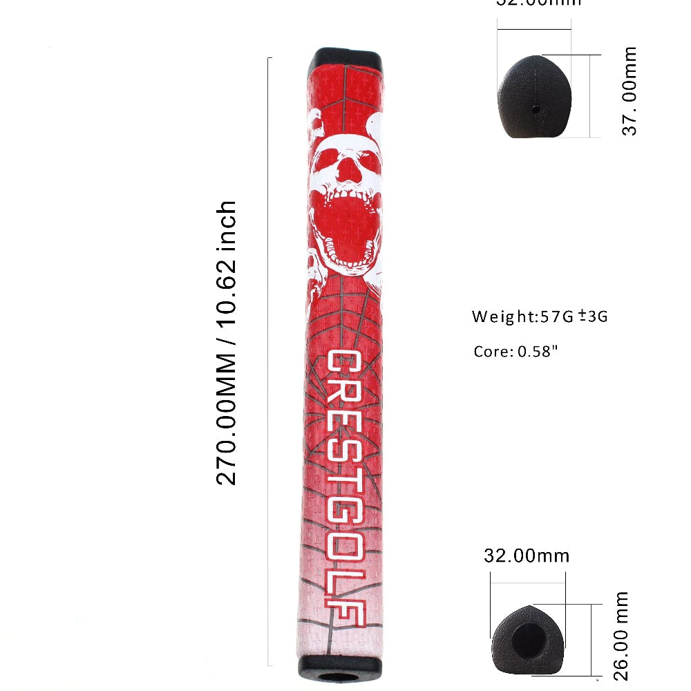 CRESTGOLF Skull & Spider Pistol Golf Putter Grip GTR 2.0 PU Leather  Anti-Slip Ultralight Grips
