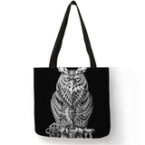 Black Tattoo Print Tote Bags Skull  Bulldog Design