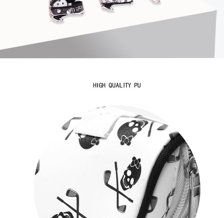 Golf Ball Bag Tees Holder Skull Design