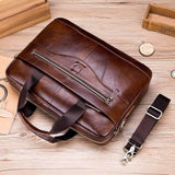 Genuine Leather Men's Briefcase suitable for Laptop/Documents