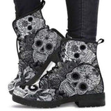 Women's Skull Low Heel Ankle Boots