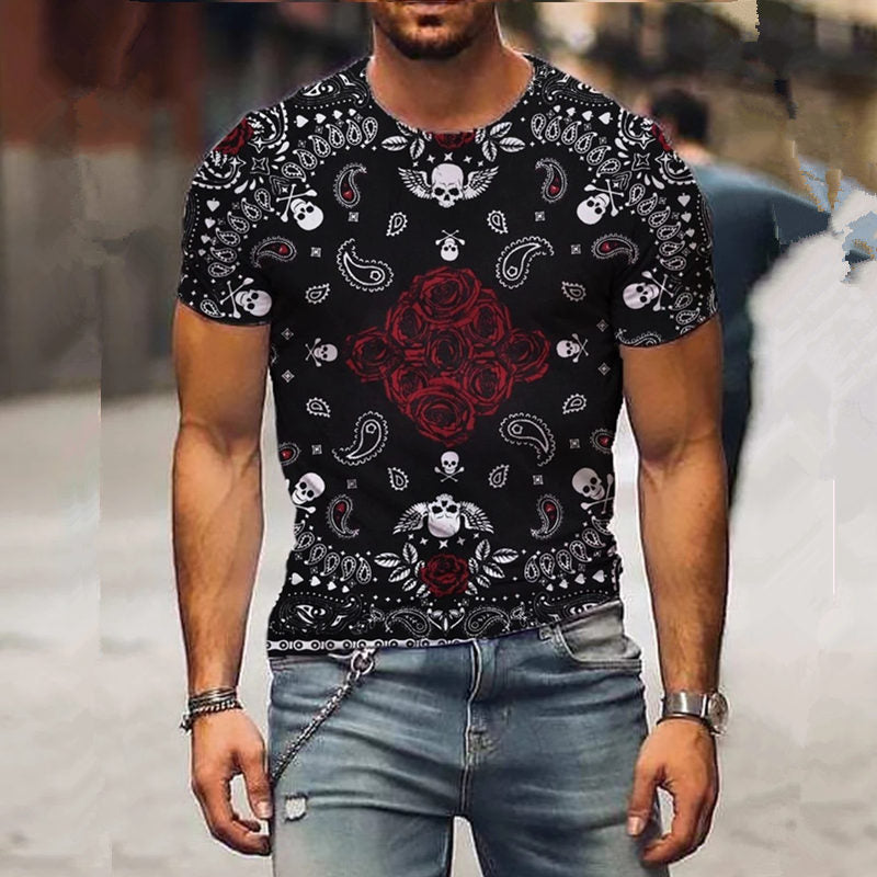 Men's Short Sleeve T Shirt Skull Print