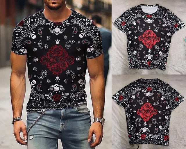 Men's Short Sleeve T Shirt Skull Print