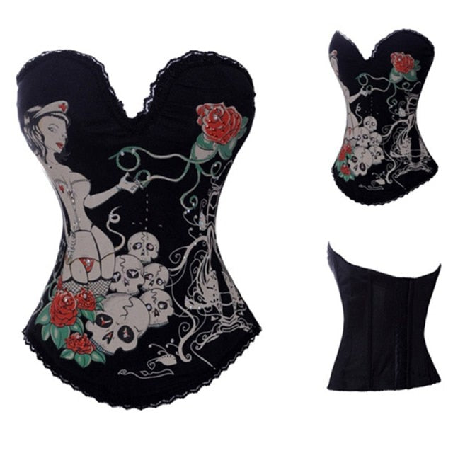 Women's Gothic Cotton Steampunk Burlesque Corselet