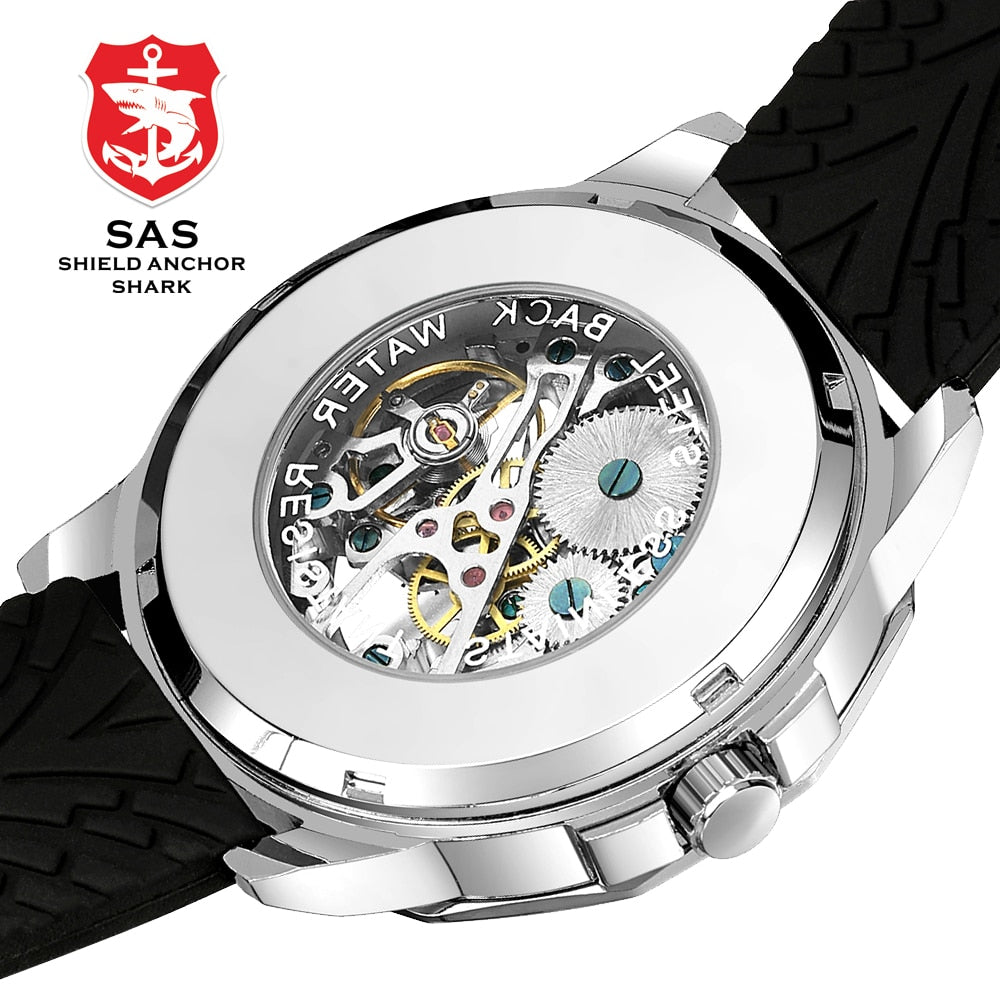 3D Skull Design SAS Mechanical Watch Silicone Strap