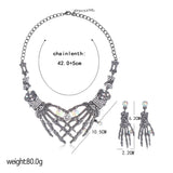 Skull Necklace Earrings Set