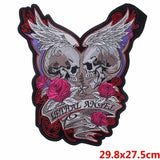 Pulaqi Wings  *Skull Patches for Clothing  *Iron On  Big Biker Patch