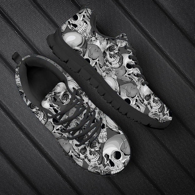 Sugar Skull Printed Men Breathable Sneakers