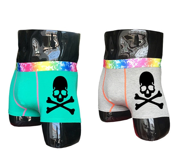 (2 piece/set) Skull Design Men's Colorful Underpants
