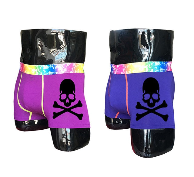 (2 piece/set) Skull Design Men's Colorful Underpants