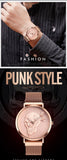 Skull Waterproof Steel Mesh Belt Luminous Wristwatch