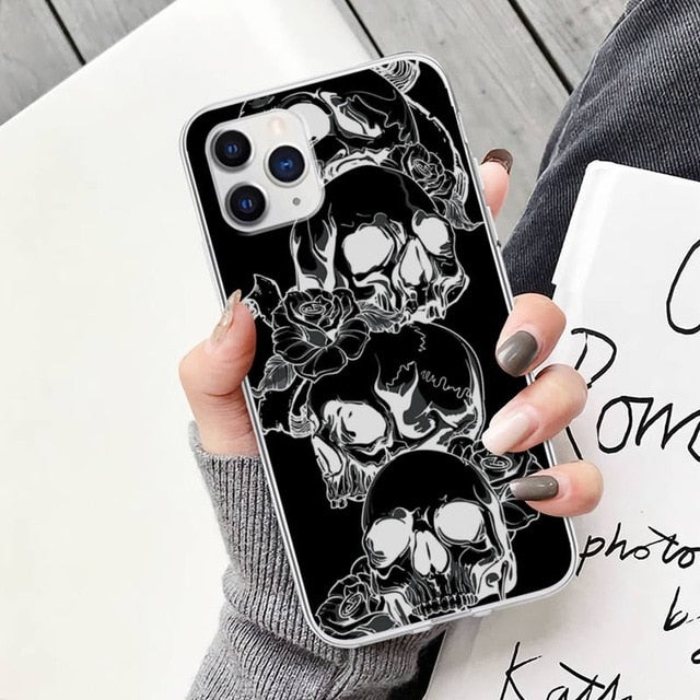 Grim Reaper Skull Skeleton Transparent Mobile Phone Case For IPhone 12 11 Pro Max Xs X Xr 7 8 6 6s Plus 5 5s Se 2020 Clear Cover