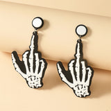 Punk Skeleton Hand Acrylic Earrings for Women