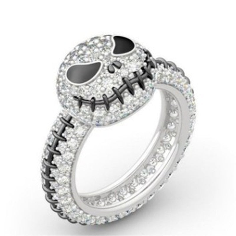 Cubic Zirconia Gothic Alien Pumpkin Head Ring