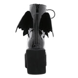 Gothic Angel Wing Patent Leather Platform Boots