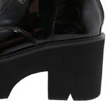 Gothic Angel Wing Patent Leather Platform Boots