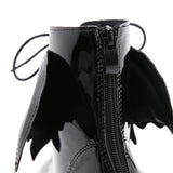 Gothic Angel Wing Patent Leather Platform Boots